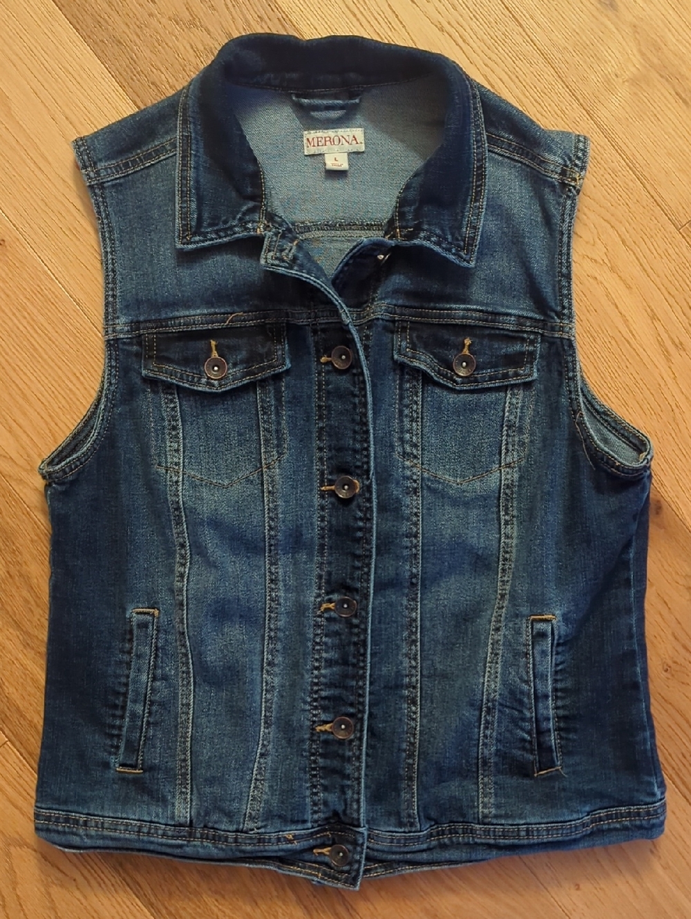 Merona Dark Blue Denim Vest